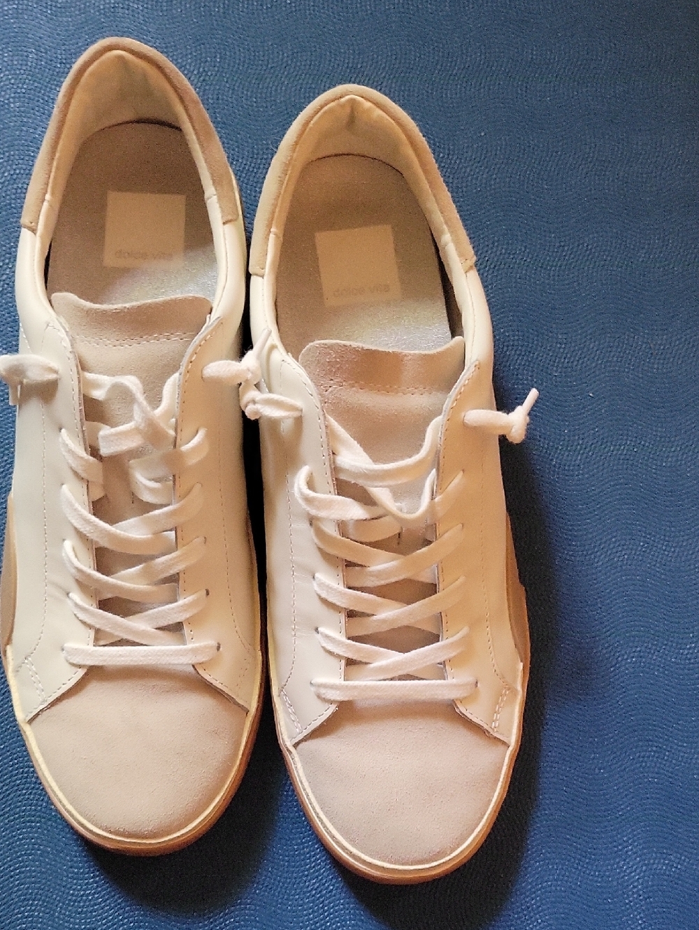 Classic Women’s White Leather Dolce Vita Sneakers - Minimal Casual Lace-Ups
